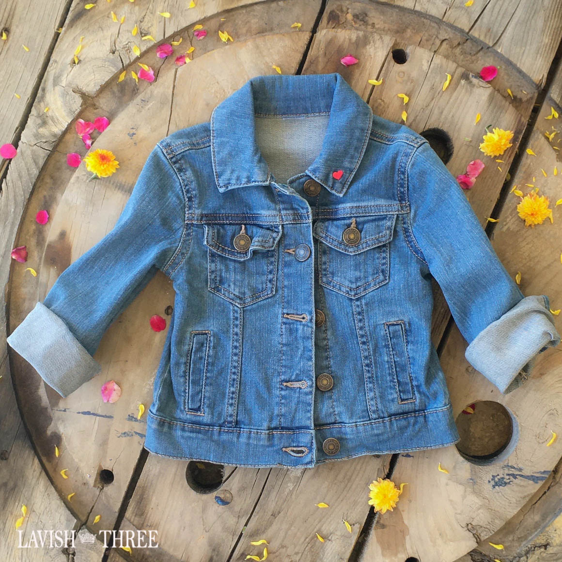 Girls Denim Jacket With Patches | House of Sofella